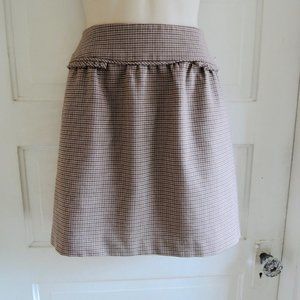 Lands' End Canvas Brown Houndstooth Ruffle Mini Skirt 4 *Fits 6-8